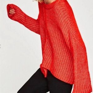 For The Republic Vibrant Orange Crew Neck Sweater